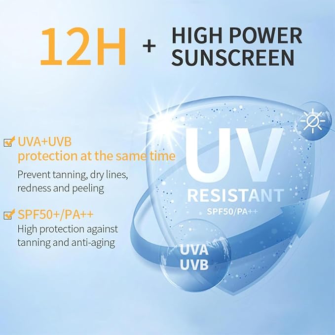 Sunscreen SPF 50 PA+++ Face Moisturiser, Non-Greasy, Lightweight, UVA/UVB High Protection, Anti-Aging, Anti-Shine Cream, Suitable for All Skin Types