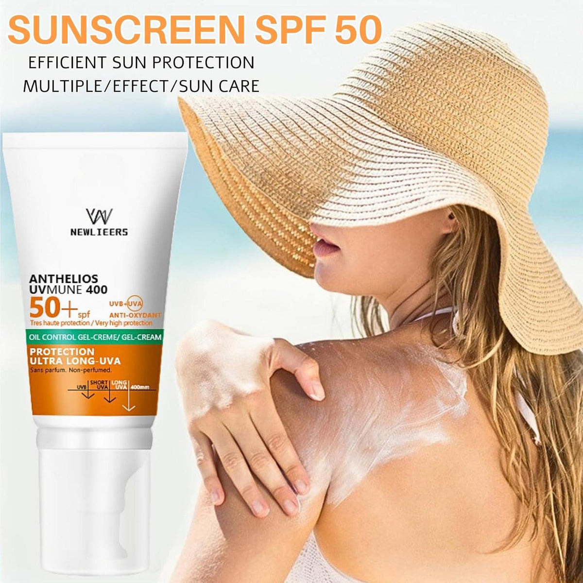 NEWLIEERS Sunscreen - SPF 50+ PA++++ Anthelios UVMune 400 SPF 50+ Hydrating Sunscreen (50ml) (50 ml)