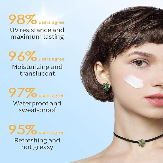 Sunscreen SPF 50 PA+++ Face Moisturiser, Non-Greasy, Lightweight, UVA/UVB High Protection, Anti-Aging, Anti-Shine Cream, Suitable for All Skin Types