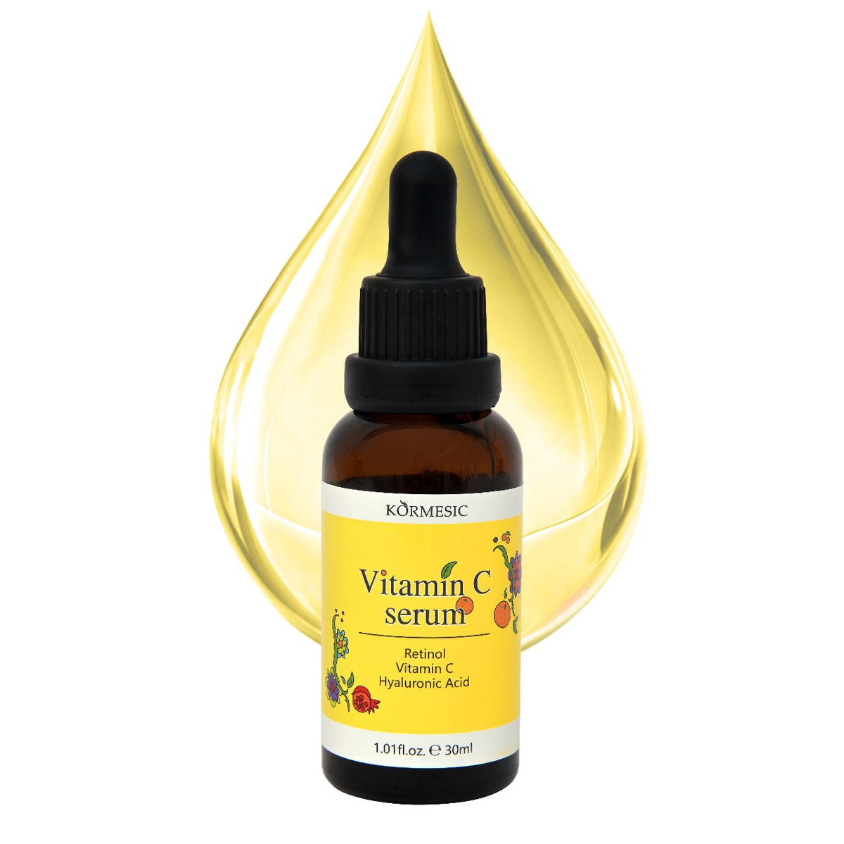 KORMESIC Vitamin C Serum 10% for Face, Brightening Serum, Radiance, Even Skin Tone, Rejuvenation, Hydrating & Skin Elasticity Support, 30ml